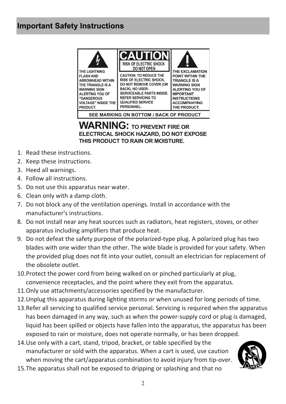 Audiovox CE208BT User Manual | Page 2 / 30