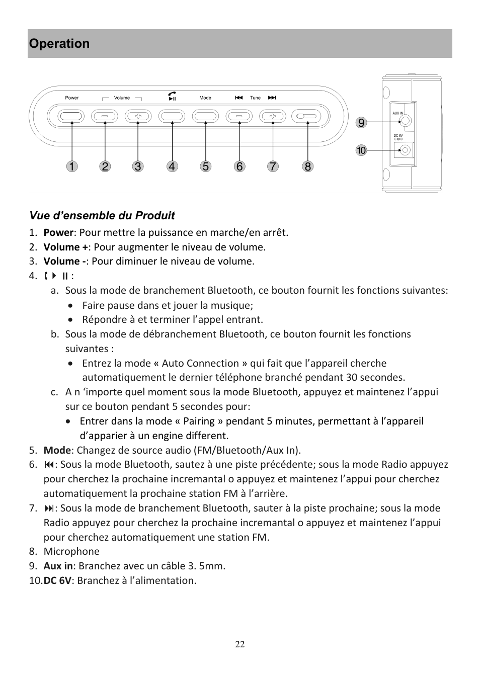 Audiovox CE208BT User Manual | Page 22 / 30