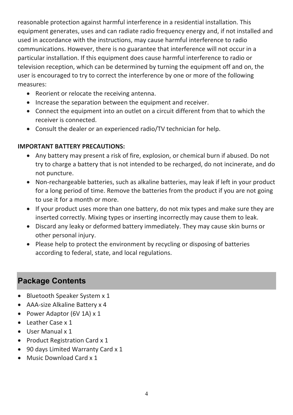 Audiovox CE208BT User Manual | Page 4 / 30