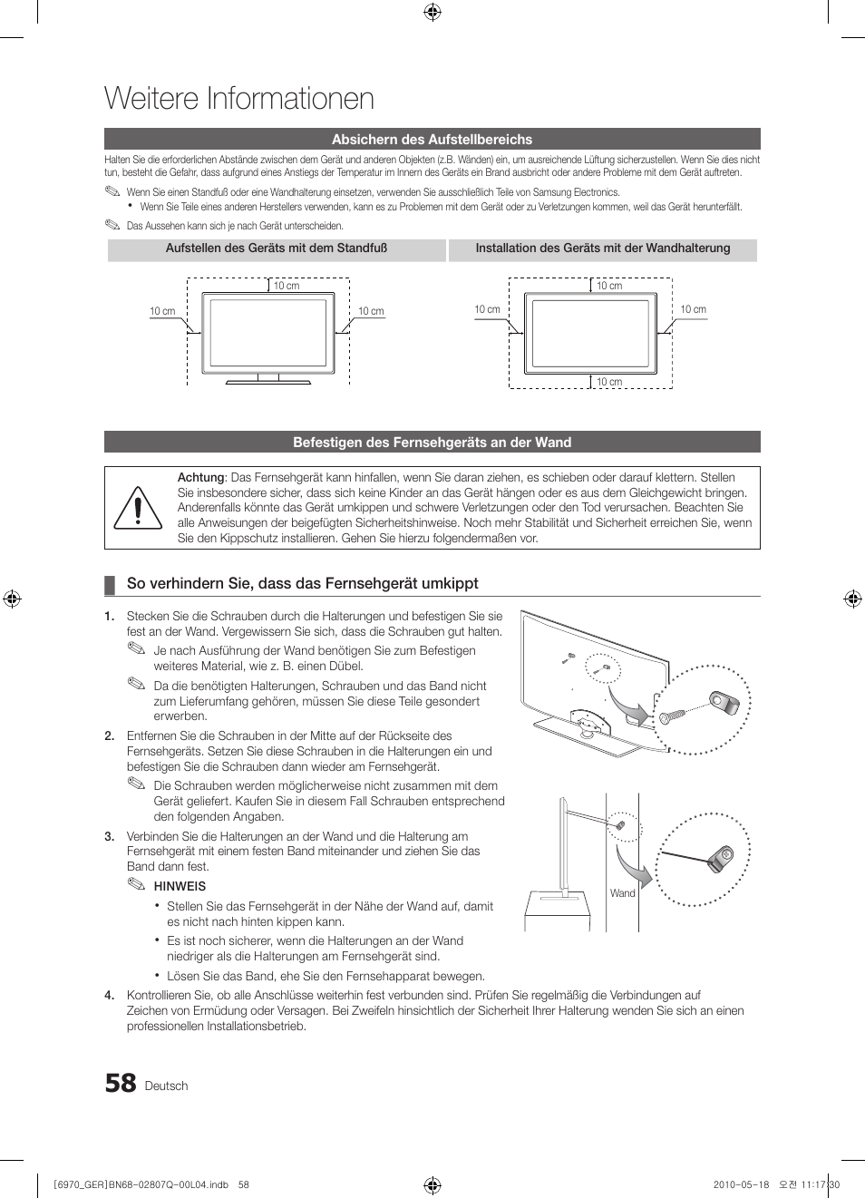 Weitere informationen | Samsung PS50C6970YS User Manual | Page 122 / 256