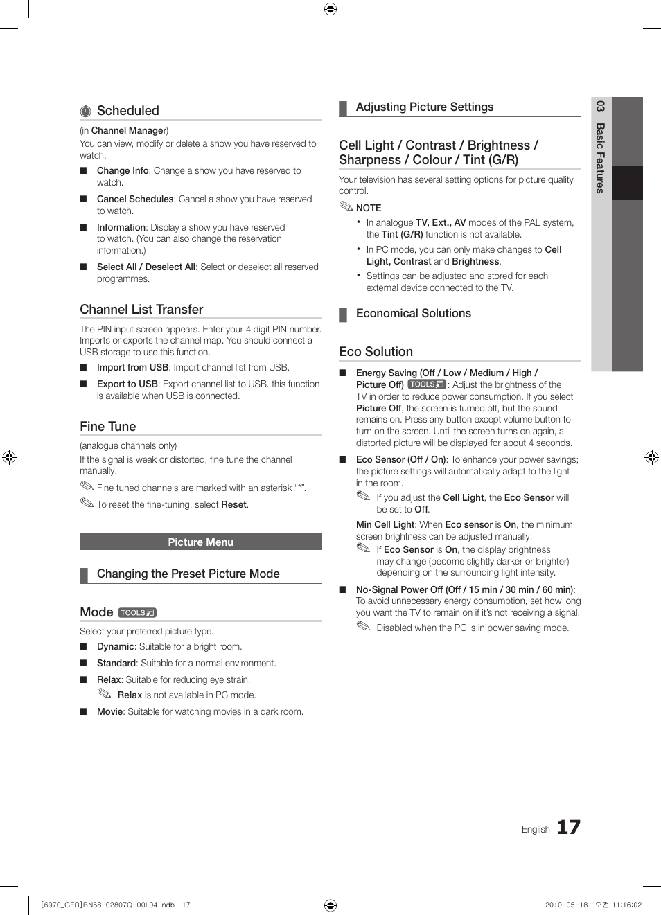 Samsung PS50C6970YS User Manual | Page 17 / 256