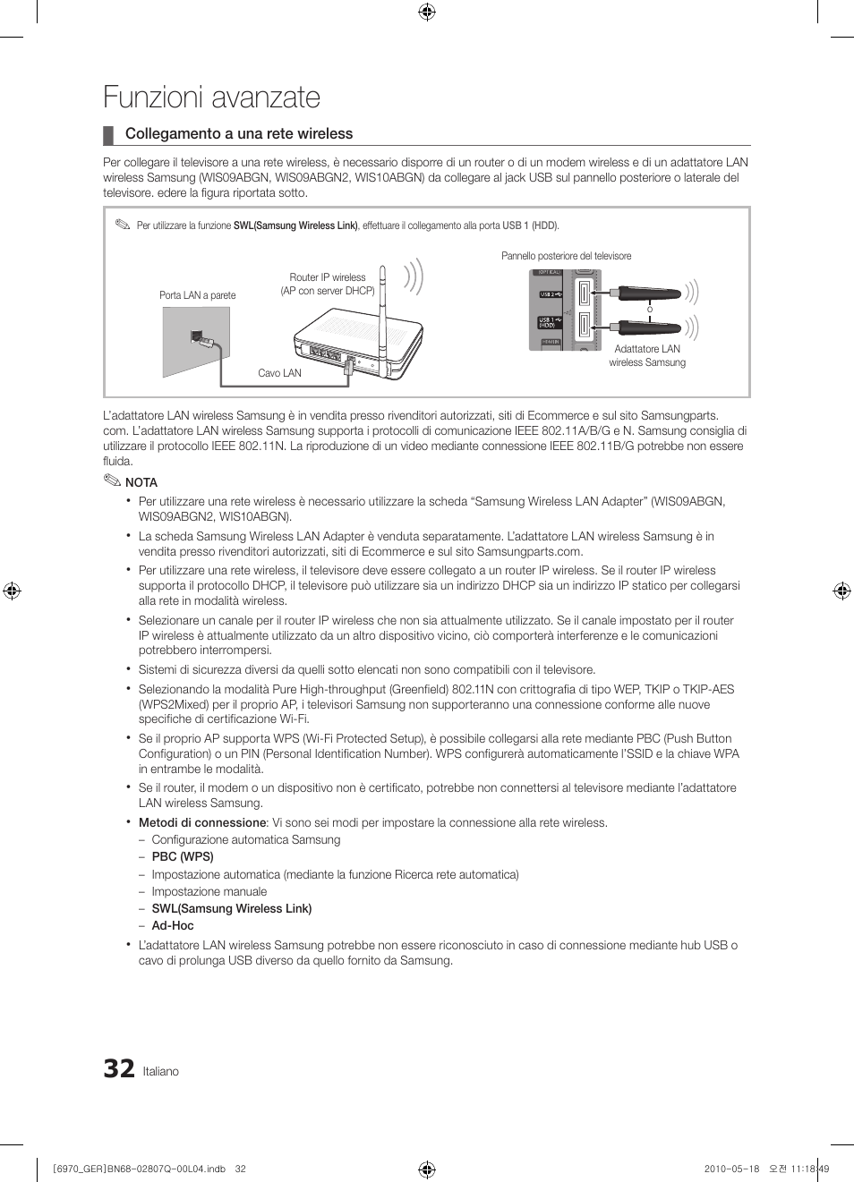 Funzioni avanzate | Samsung PS50C6970YS User Manual | Page 224 / 256
