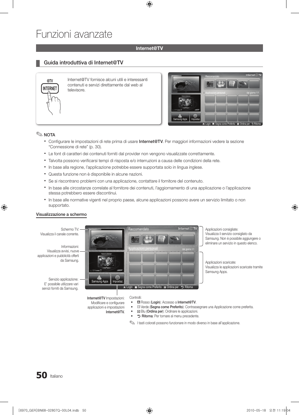 Funzioni avanzate | Samsung PS50C6970YS User Manual | Page 242 / 256