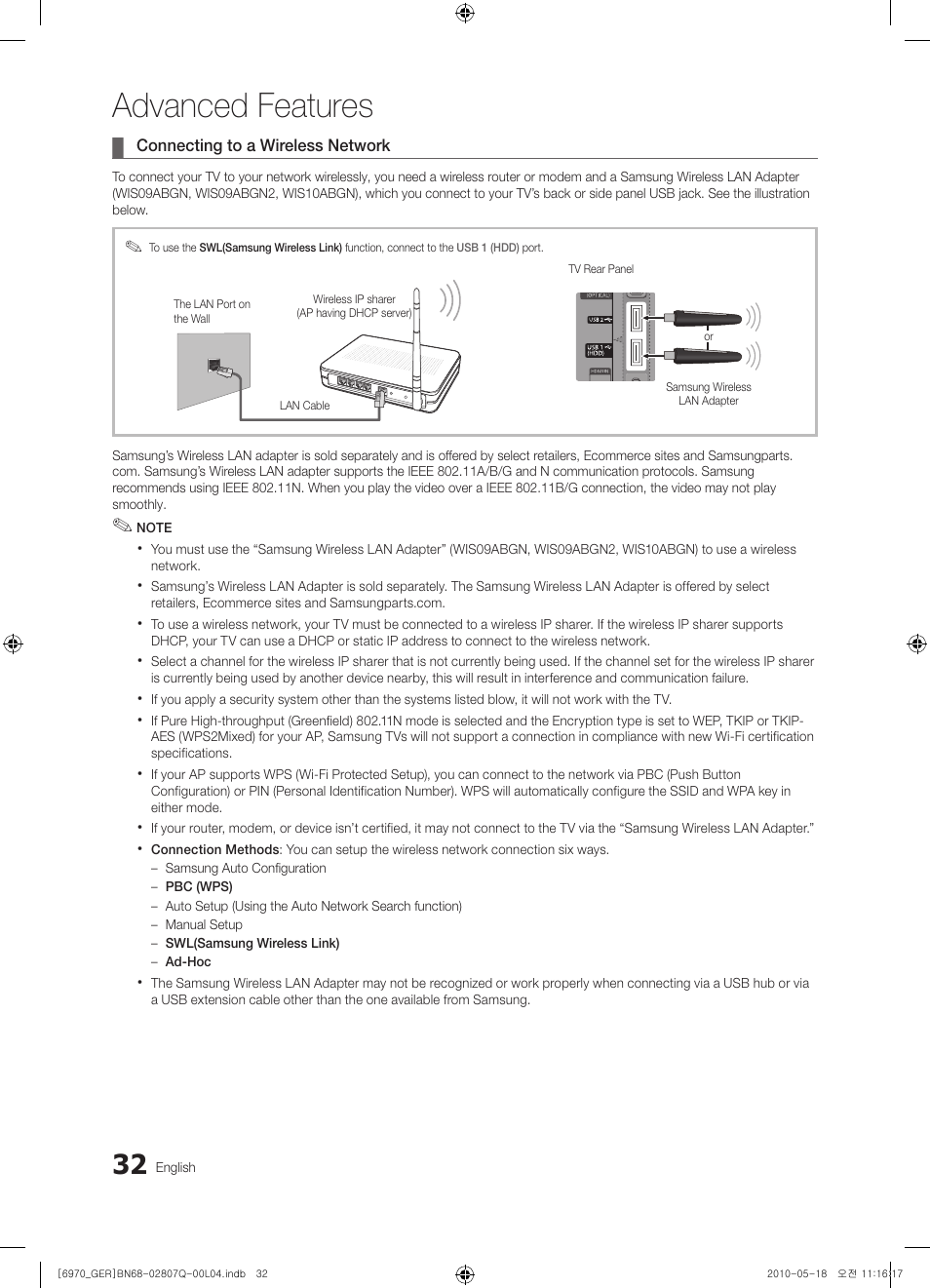 Advanced features | Samsung PS50C6970YS User Manual | Page 32 / 256