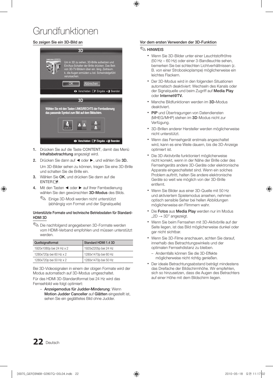 Grundfunktionen | Samsung PS50C6970YS User Manual | Page 86 / 256