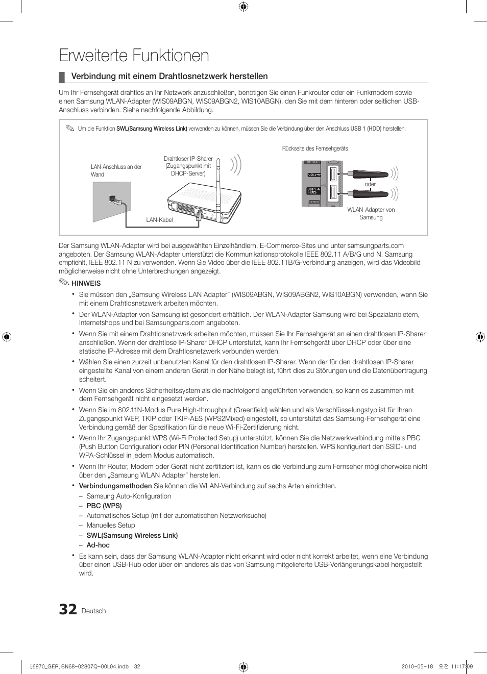 Erweiterte funktionen | Samsung PS50C6970YS User Manual | Page 96 / 256