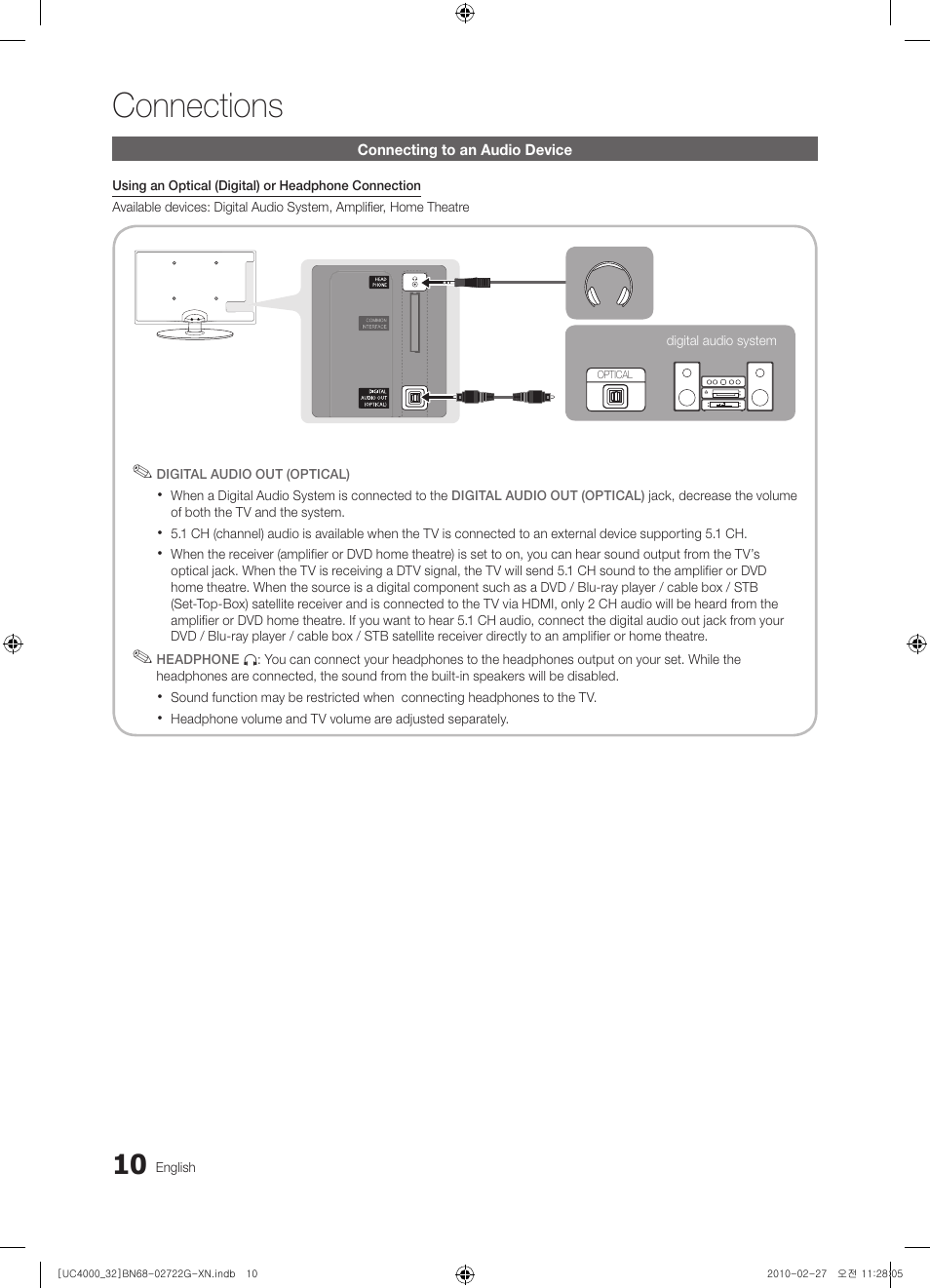 Connections | Samsung UE32C4000PW User Manual | Page 10 / 177