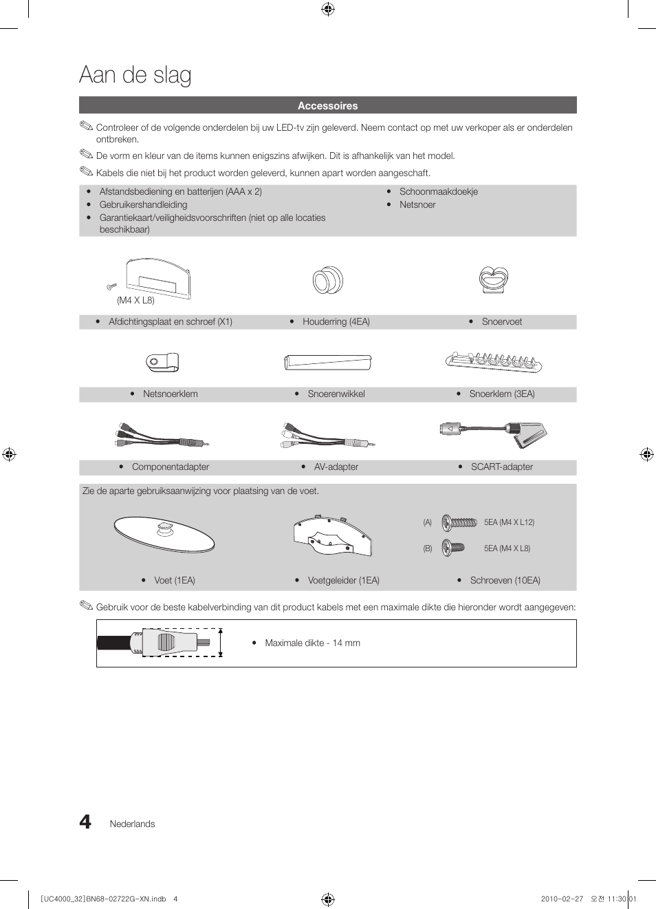 Aan de slag | Samsung UE32C4000PW User Manual | Page 136 / 177