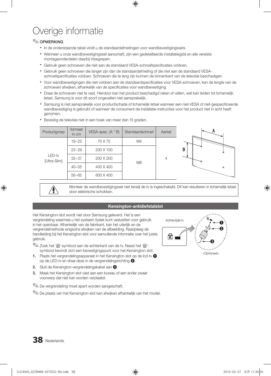 Overige informatie | Samsung UE32C4000PW User Manual | Page 170 / 177