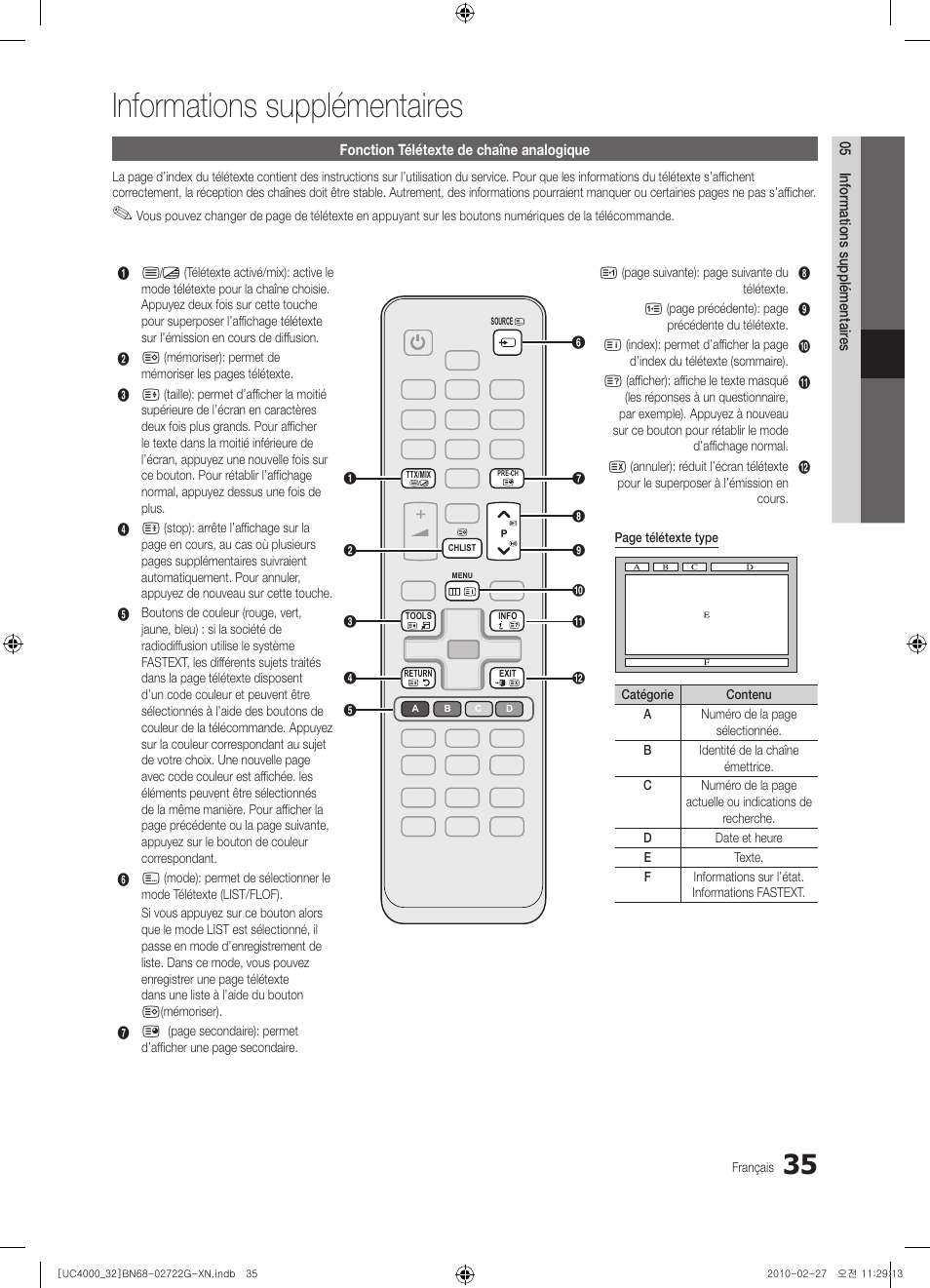 Informations supplémentaires | Samsung UE32C4000PW User Manual | Page 79 / 177