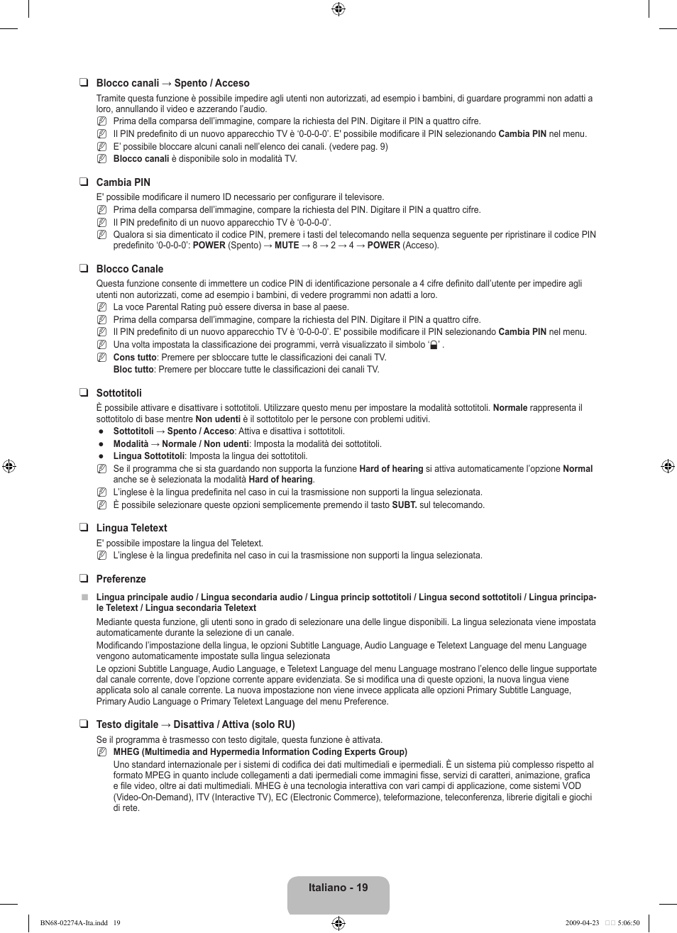 Samsung LE32B530P7N User Manual | Page 141 / 282