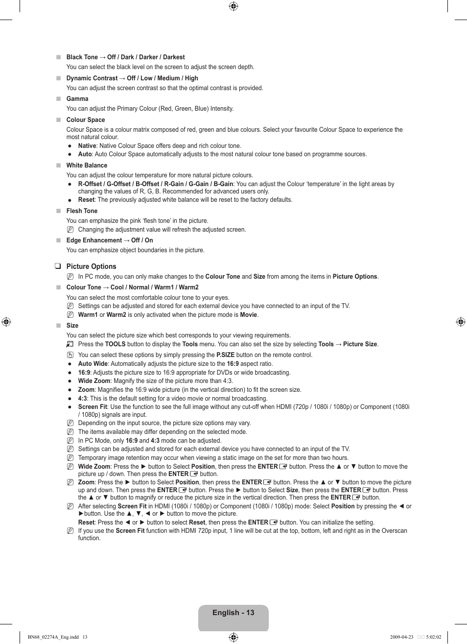 Samsung LE32B530P7N User Manual | Page 15 / 282