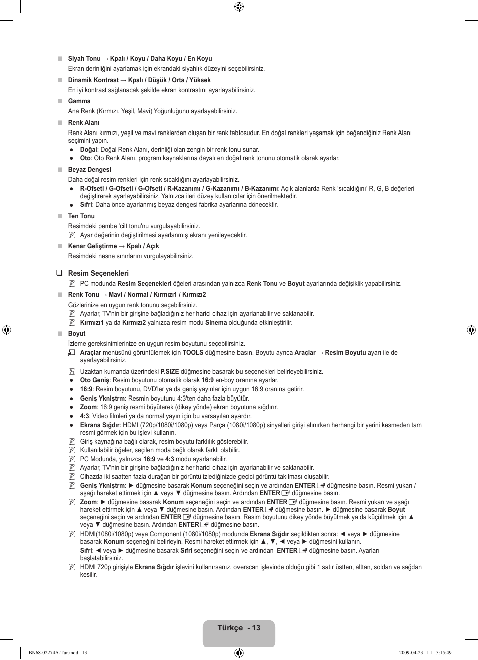Samsung LE32B530P7N User Manual | Page 257 / 282