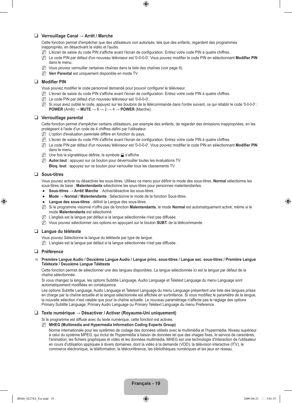 Samsung LE32B530P7N User Manual | Page 51 / 282