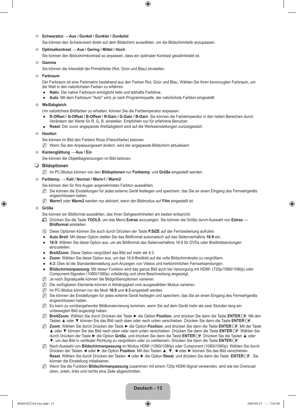 Samsung LE32B530P7N User Manual | Page 75 / 282