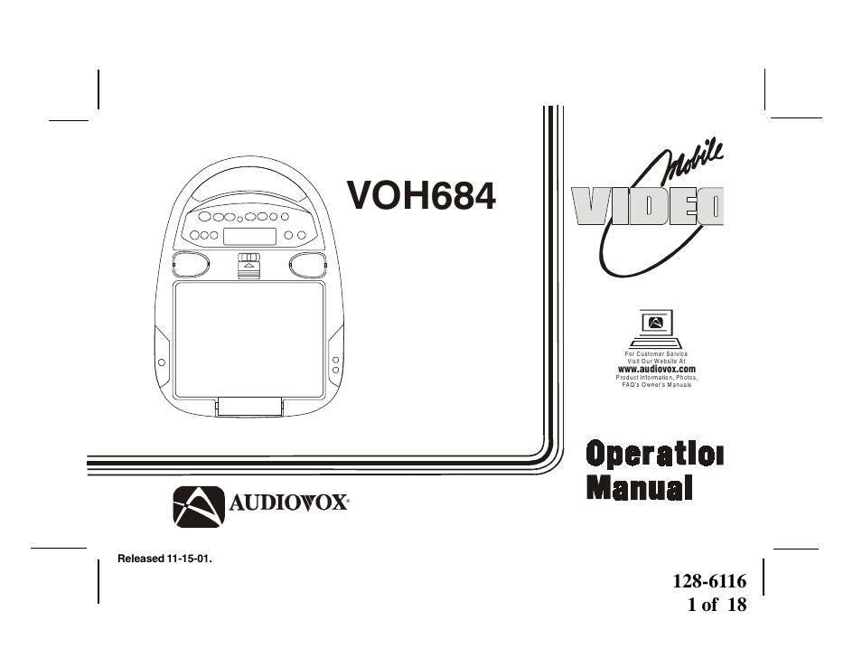 Audiovox VOH684 User Manual | 16 pages