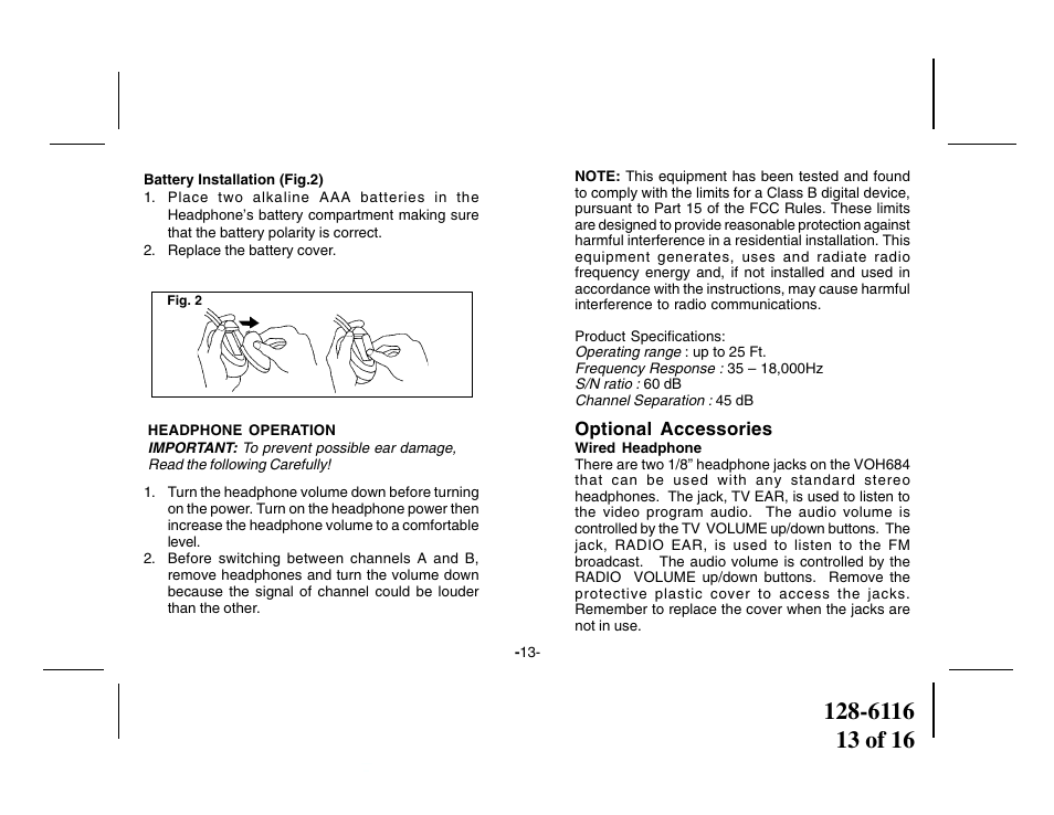 Audiovox VOH684 User Manual | Page 13 / 16