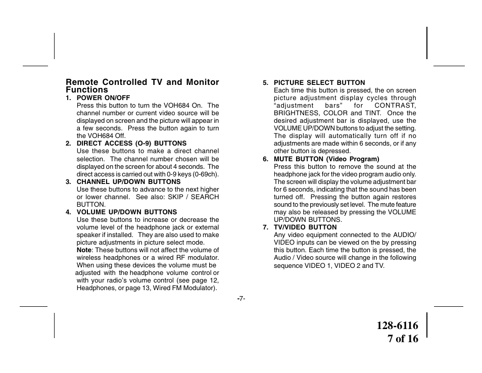 Audiovox VOH684 User Manual | Page 7 / 16