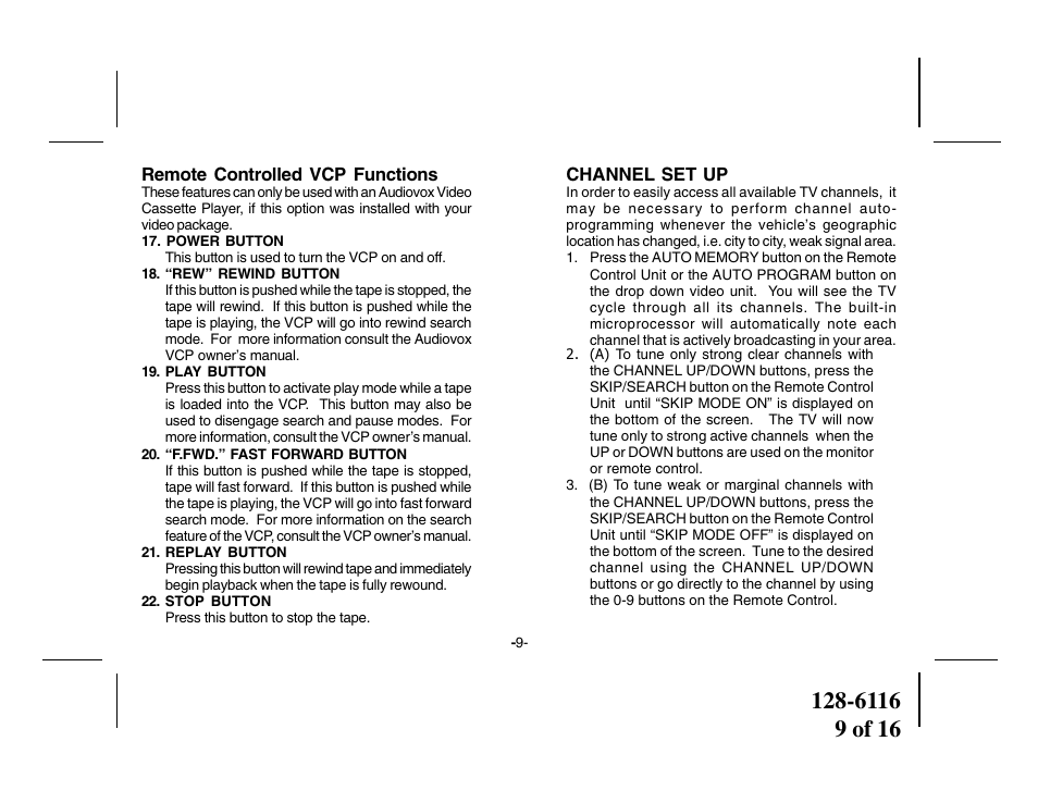Audiovox VOH684 User Manual | Page 9 / 16