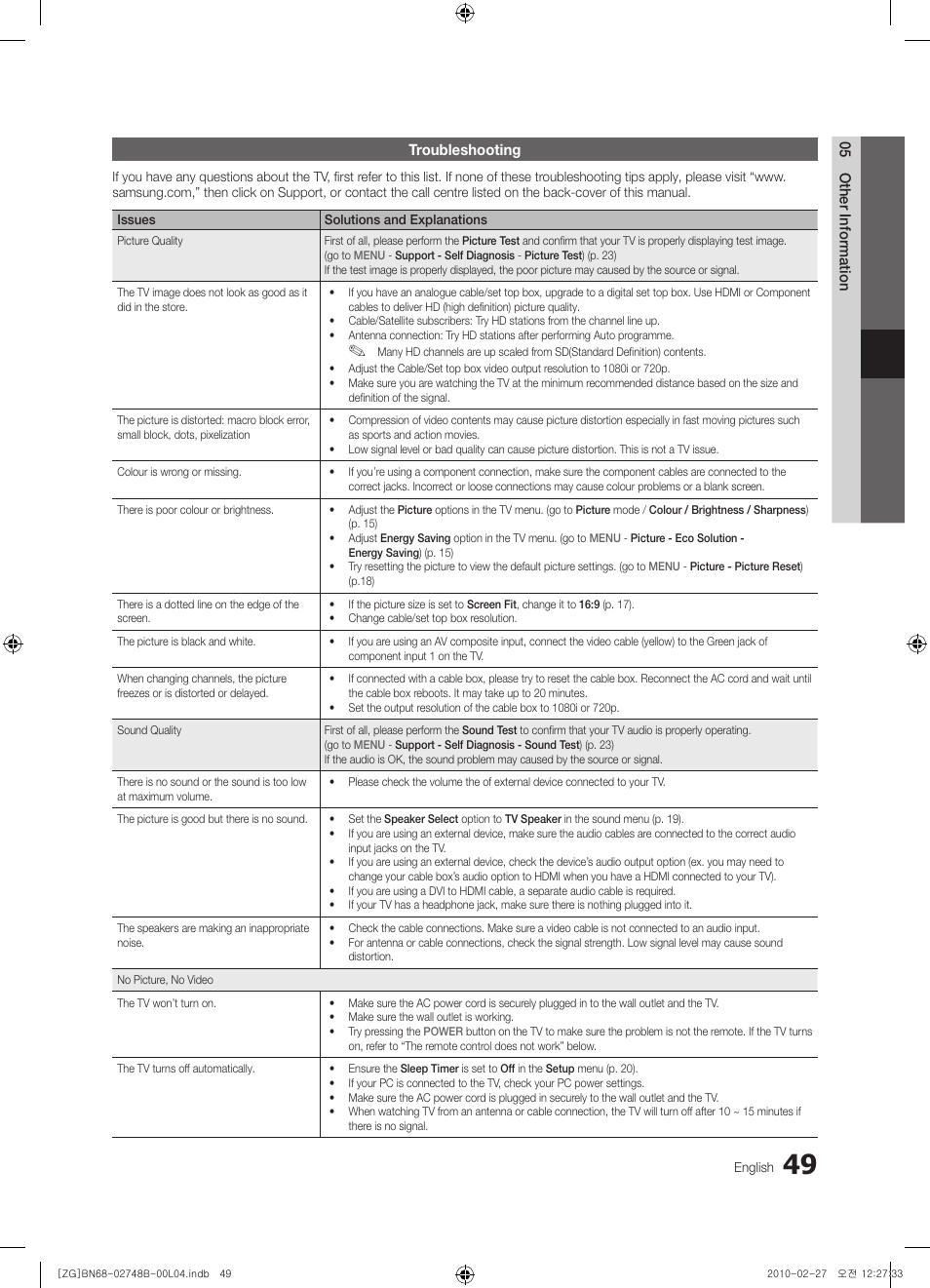 Samsung UE37C6000RW User Manual | Page 49 / 217