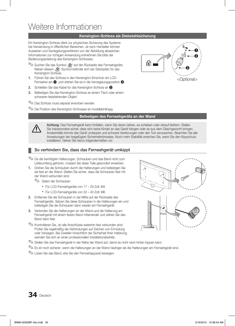 Weitere informationen | Samsung LE32C450E1W User Manual | Page 112 / 157
