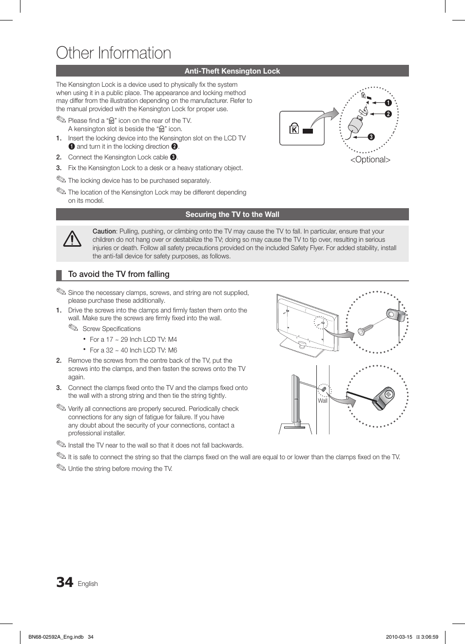 Other information | Samsung LE32C450E1W User Manual | Page 34 / 157