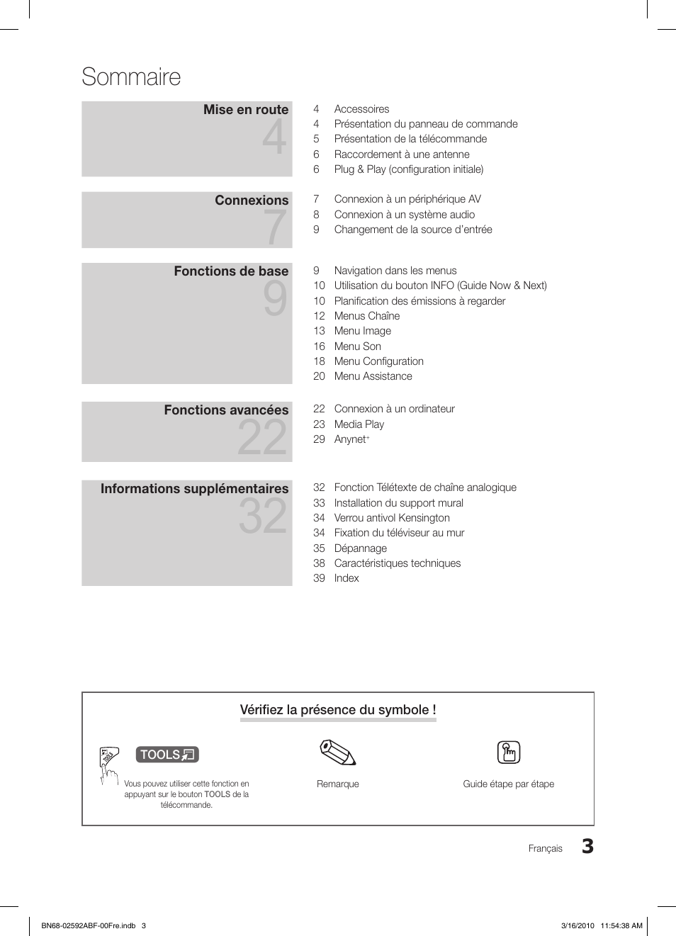 Sommaire | Samsung LE32C450E1W User Manual | Page 42 / 157