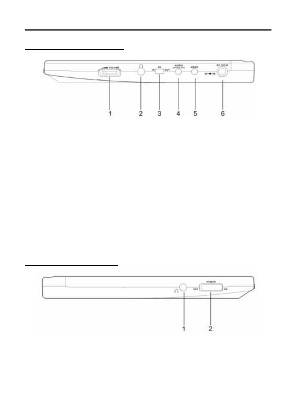 System side panel controls, Right side panel controls, Left side panel controls | Audiovox D2011 User Manual | Page 8 / 32