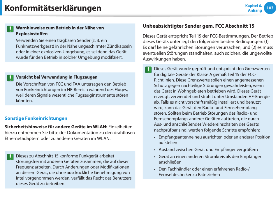 Konformitätserklärungen | Samsung NP450R5GE User Manual | Page 104 / 122