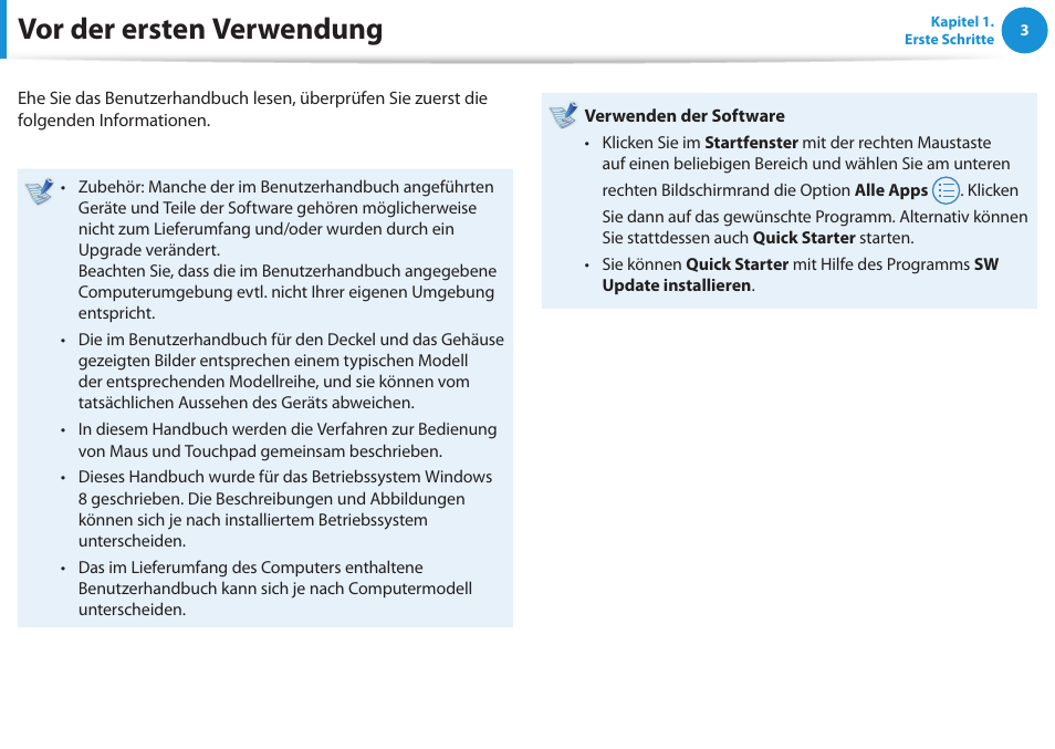 Vor der ersten verwendung | Samsung NP450R5GE User Manual | Page 4 / 122