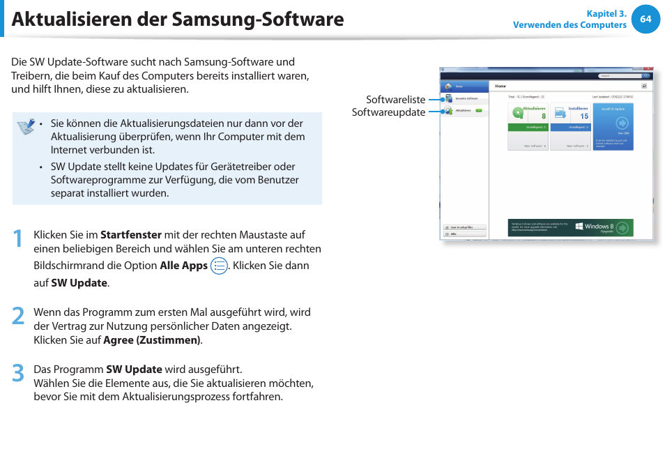 Aktualisieren der samsung-software | Samsung NP450R5GE User Manual | Page 65 / 122