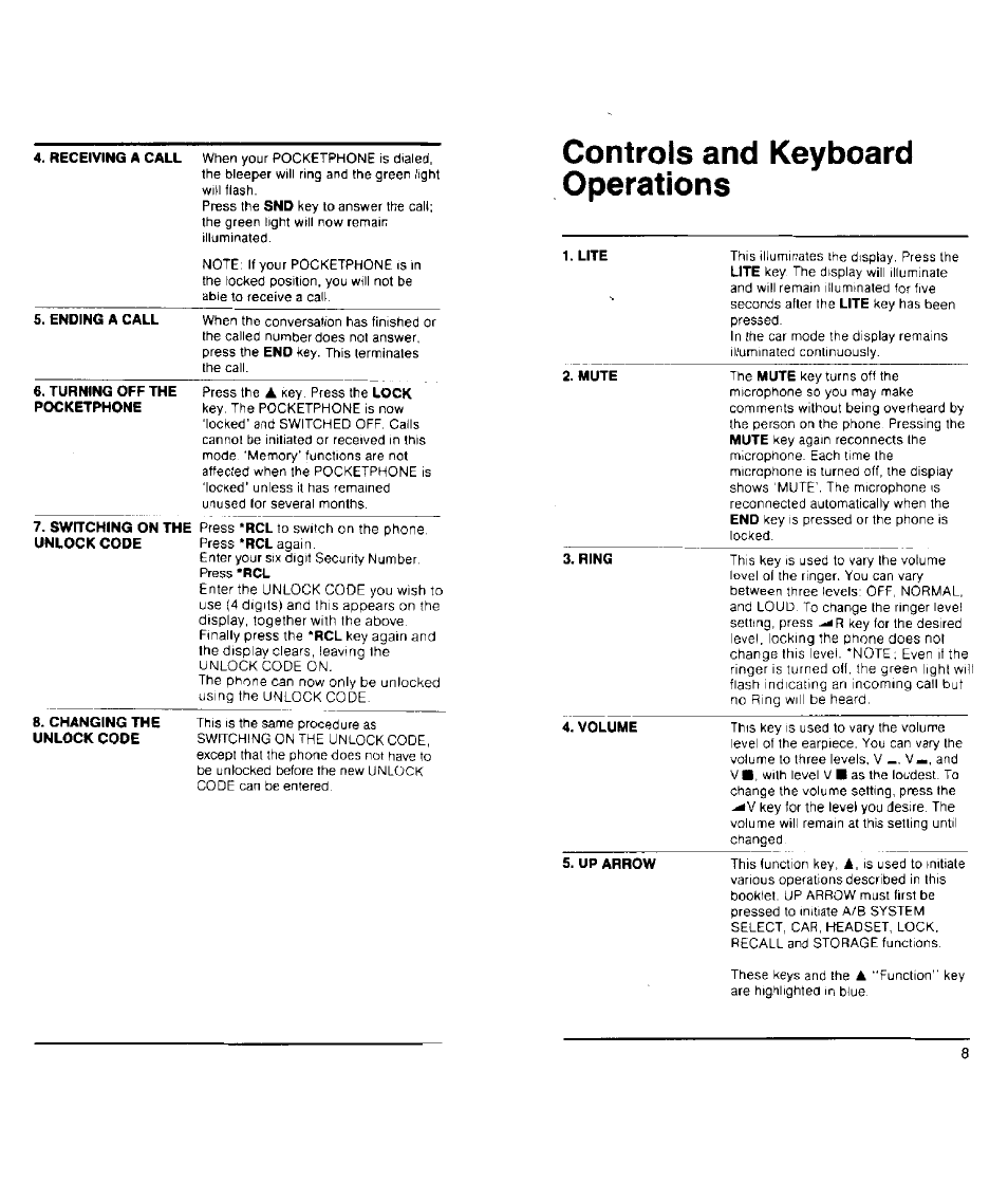 Controls and keyboard operations | Audiovox PC100 User Manual | Page 5 / 12