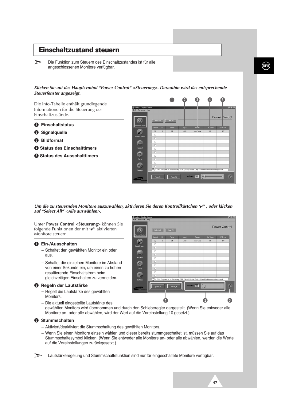 Einschaltzustand steuern | Samsung PS-50P2HT User Manual | Page 103 / 337