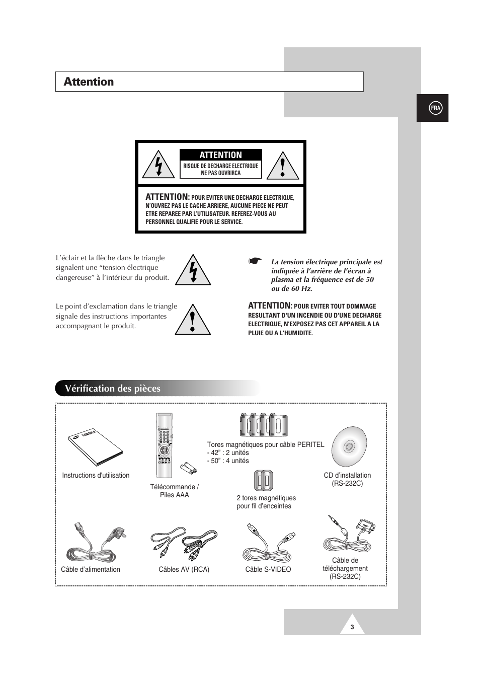 Attention | Samsung PS-50P2HT User Manual | Page 115 / 337