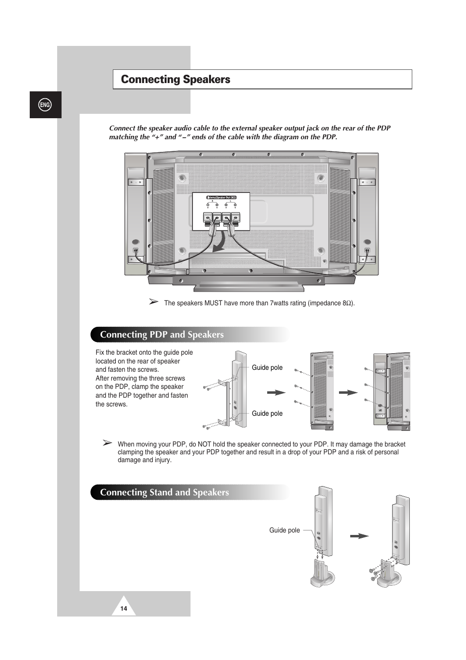 Connecting speakers | Samsung PS-50P2HT User Manual | Page 14 / 337