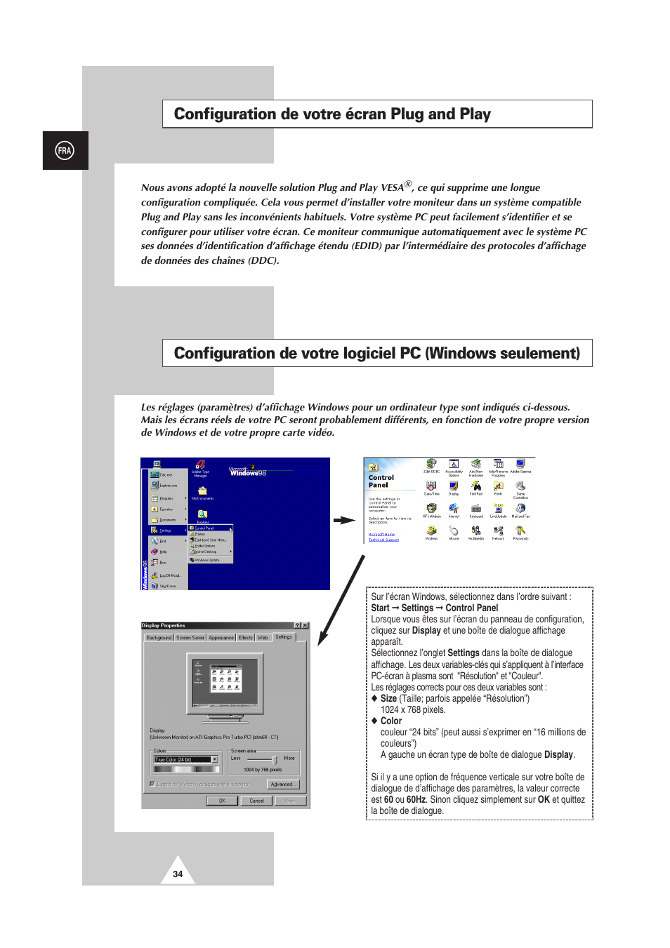 Configuration de votre écran plug and play | Samsung PS-50P2HT User Manual | Page 146 / 337