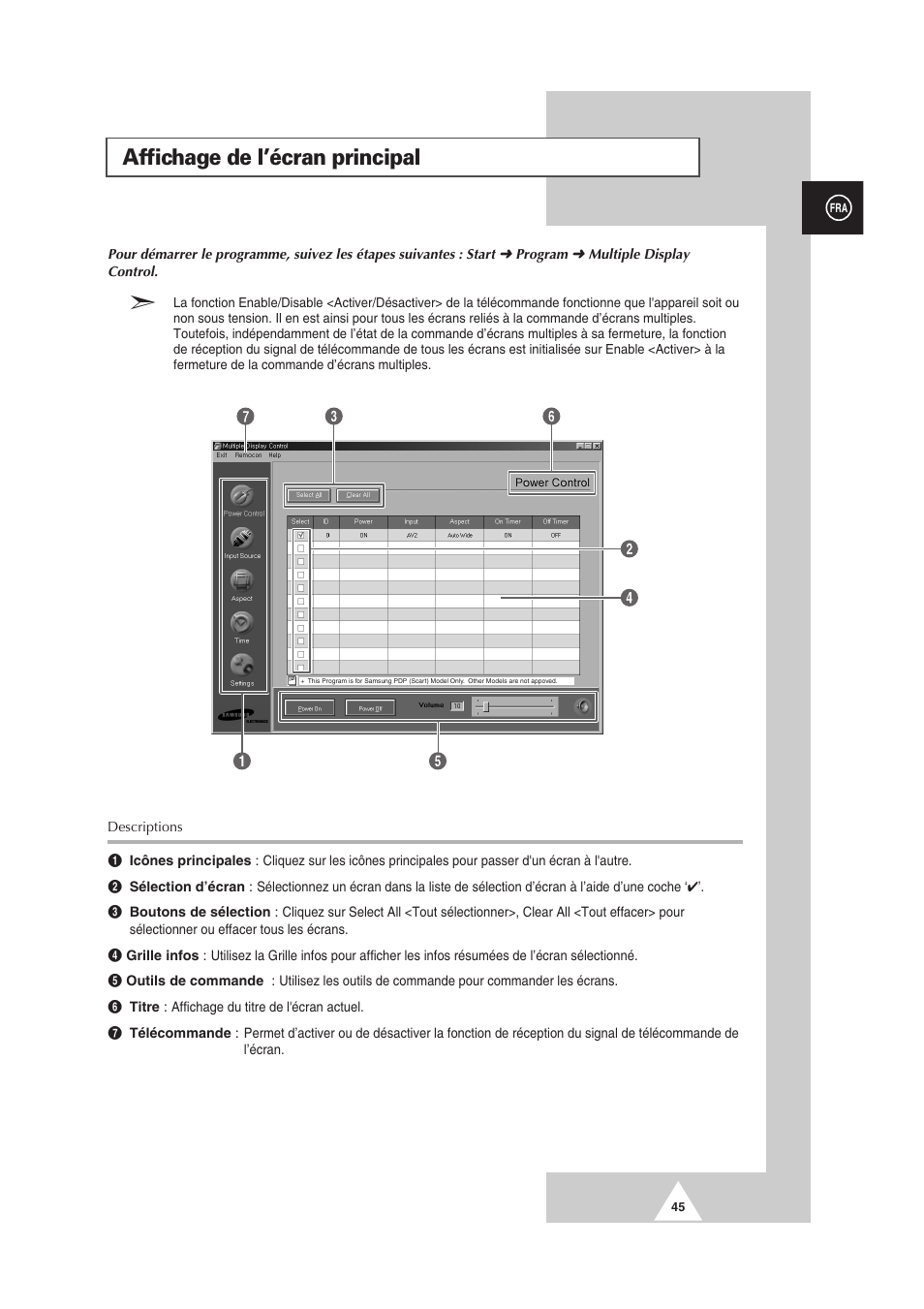 Affichage de l’écran principal | Samsung PS-50P2HT User Manual | Page 157 / 337