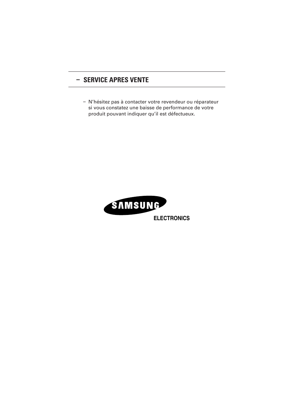 Service apres vente | Samsung PS-50P2HT User Manual | Page 168 / 337