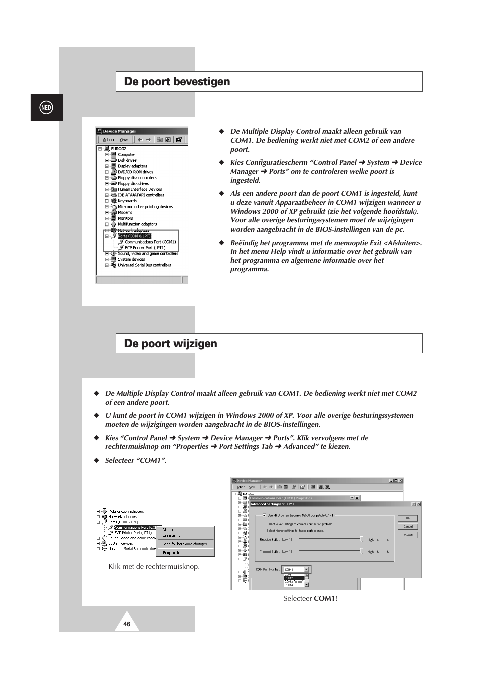De poort bevestigen, De poort wijzigen | Samsung PS-50P2HT User Manual | Page 214 / 337