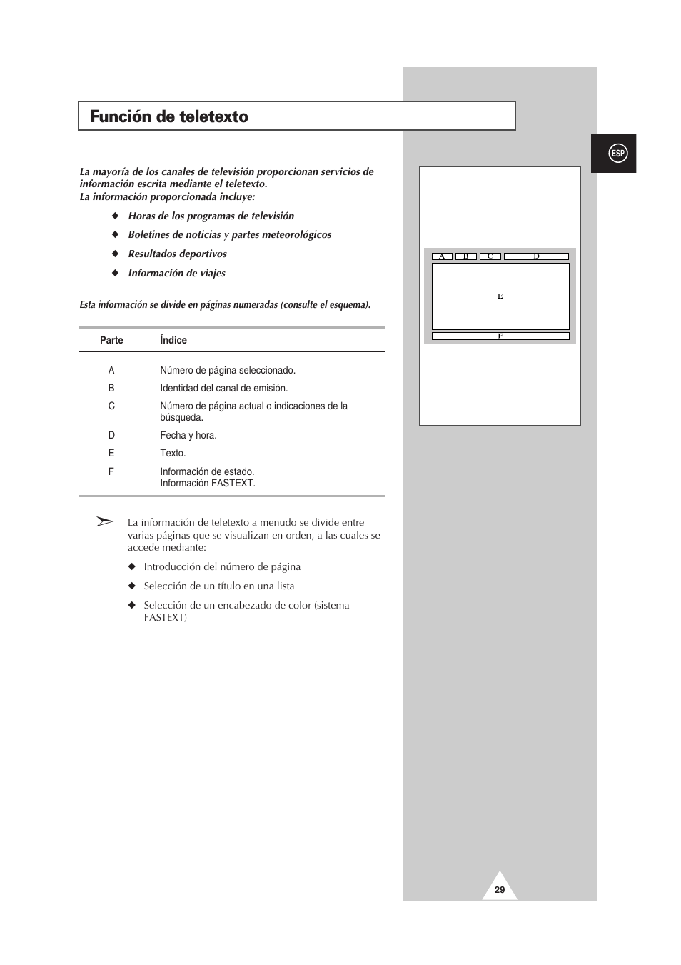 Función de teletexto | Samsung PS-50P2HT User Manual | Page 253 / 337