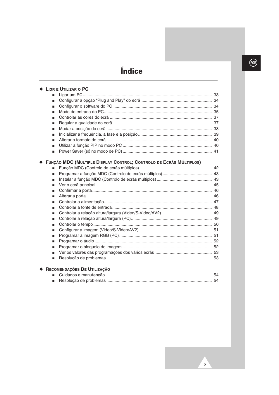 Índice, Mdc (m | Samsung PS-50P2HT User Manual | Page 285 / 337