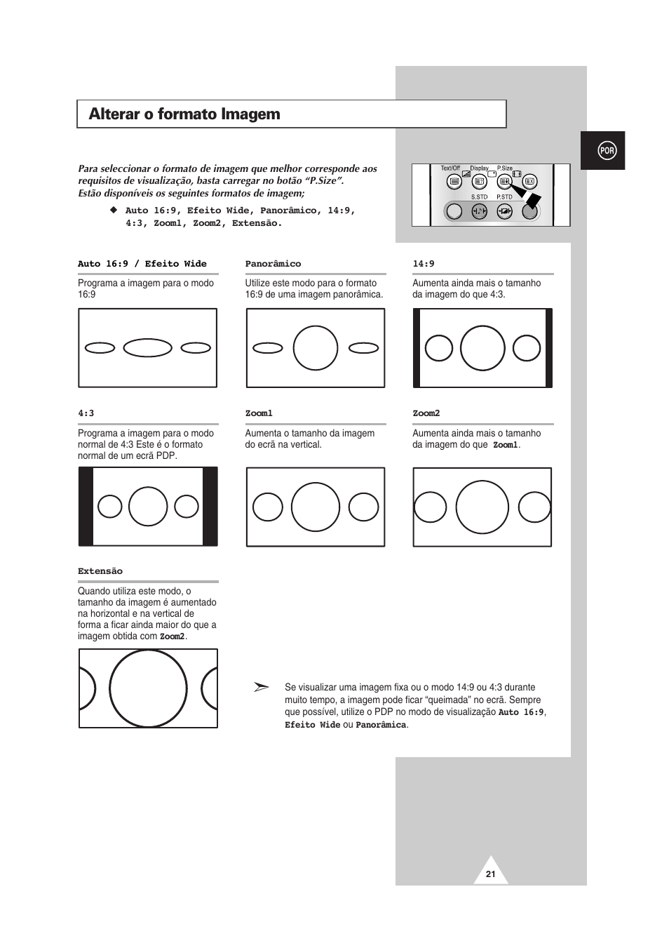 Alterar o formato imagem | Samsung PS-50P2HT User Manual | Page 301 / 337