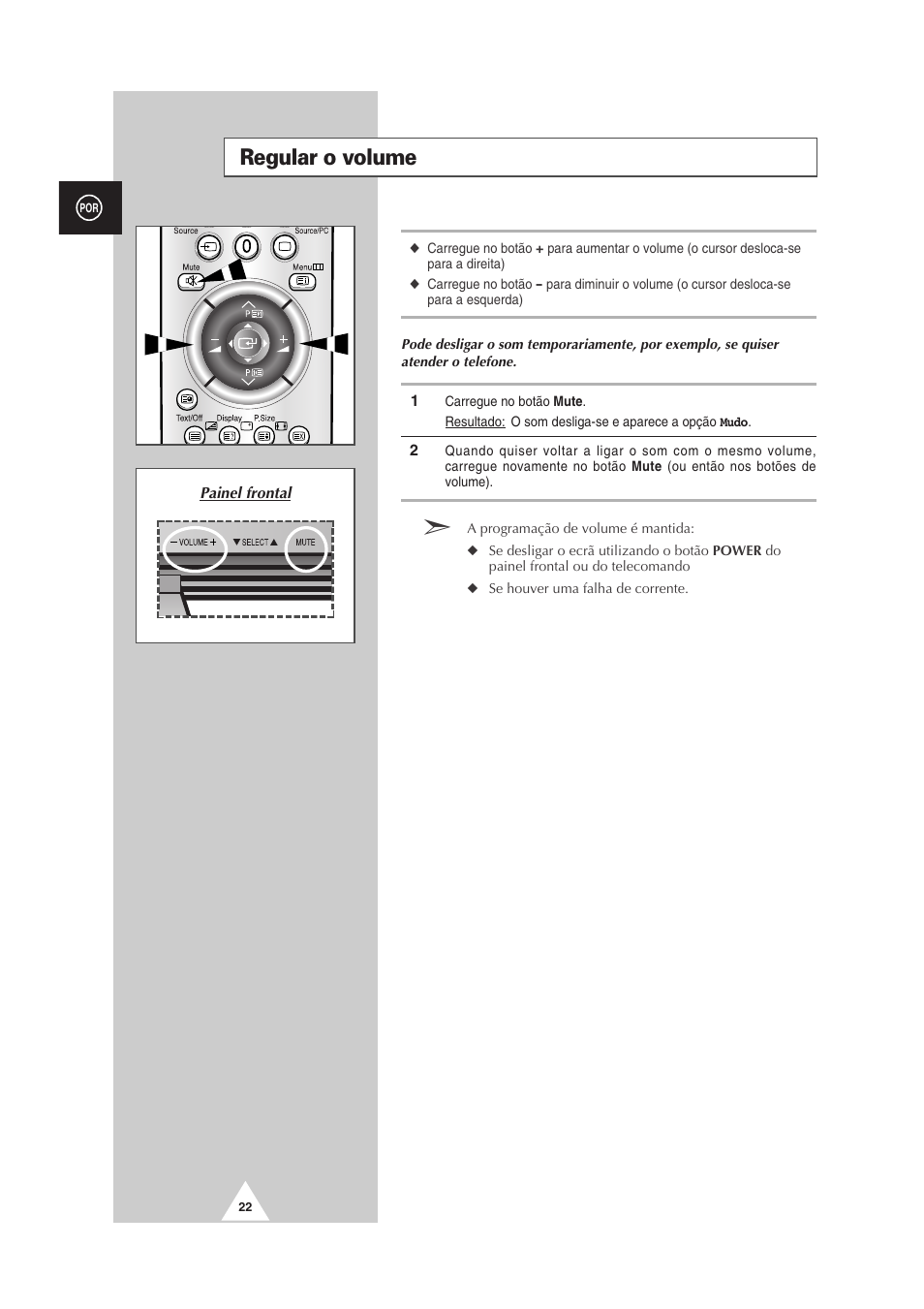 Regular o volume | Samsung PS-50P2HT User Manual | Page 302 / 337