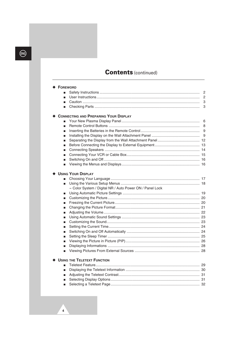 Samsung PS-50P2HT User Manual | Page 4 / 337