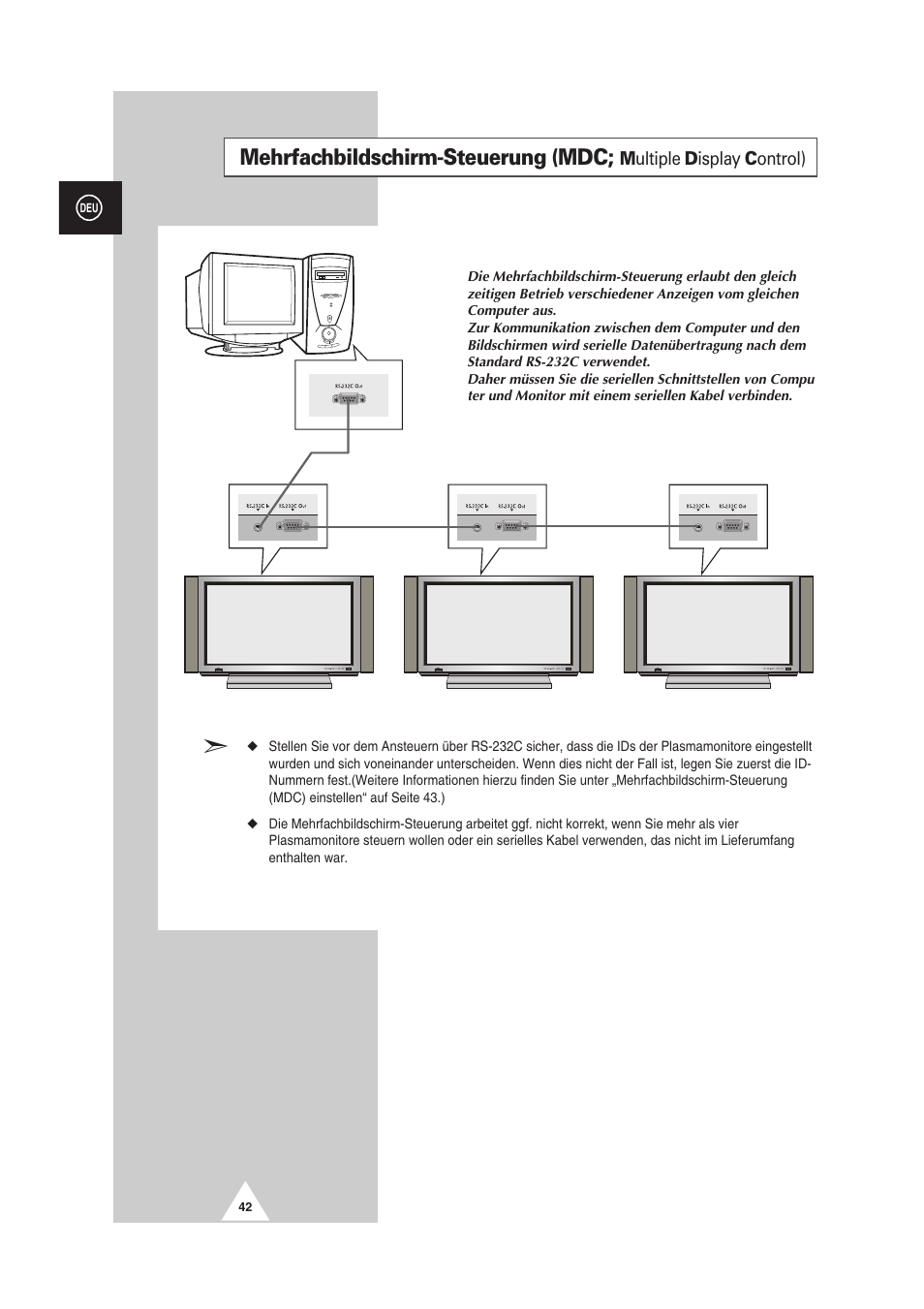Mehrfachbildschirm-steuerung (mdc | Samsung PS-50P2HT User Manual | Page 98 / 337