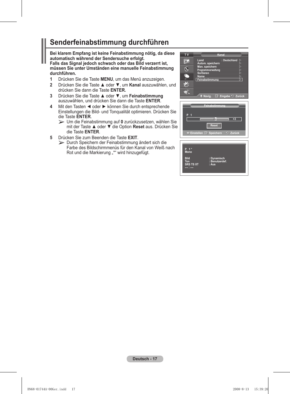 Senderfeinabstimmung durchführen | Samsung PS42A411C2 User Manual | Page 112 / 568