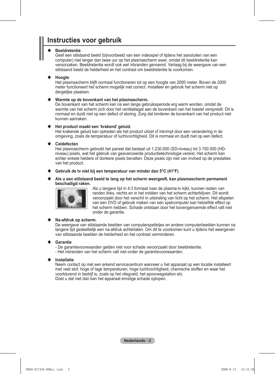 Instructies voor gebruik | Samsung PS42A411C2 User Manual | Page 144 / 568