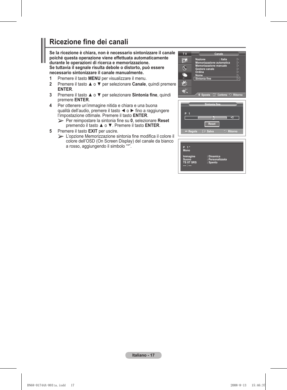 Ricezione fine dei canali | Samsung PS42A411C2 User Manual | Page 206 / 568