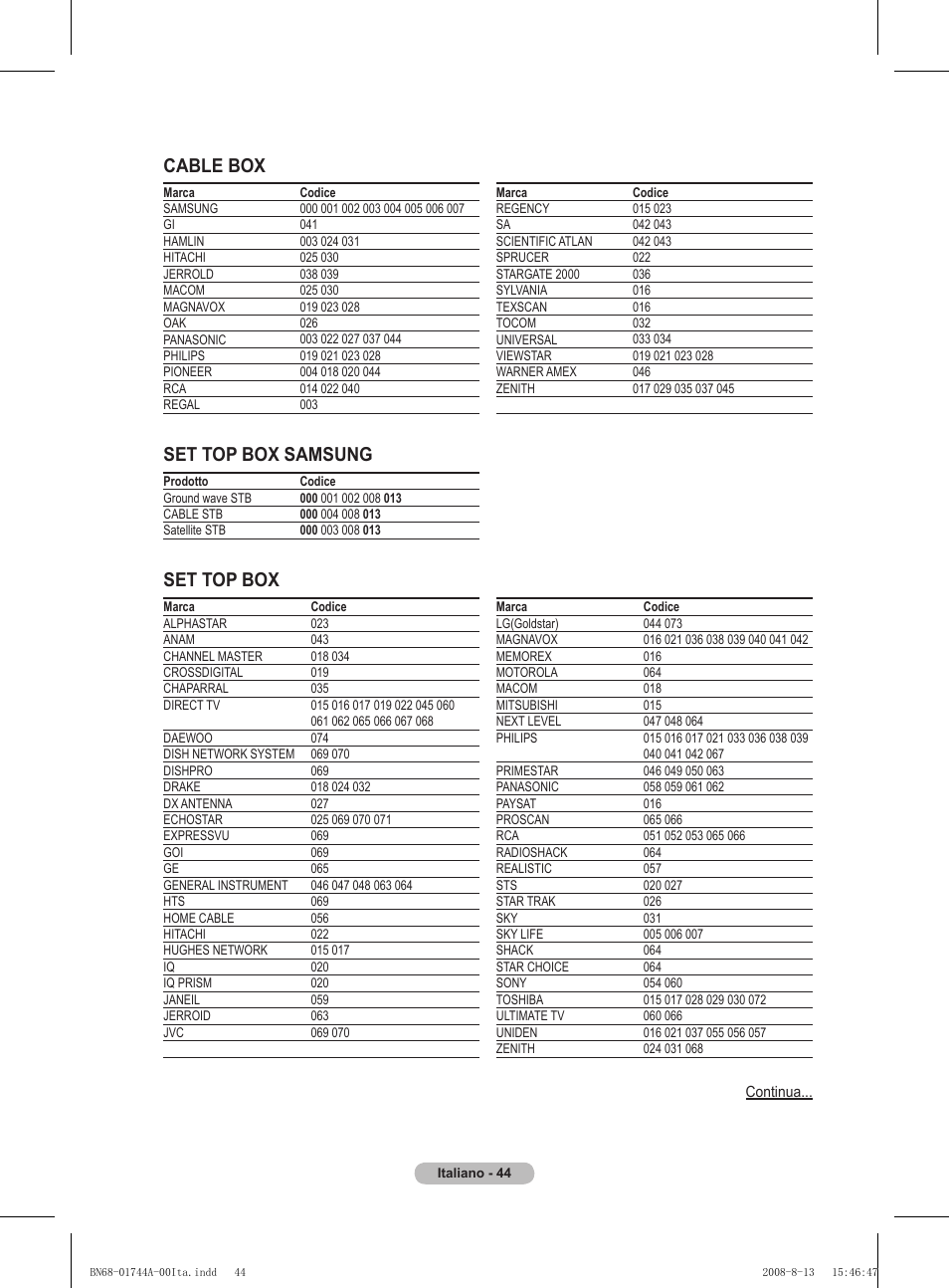 Cable box set top box samsung, Set top box | Samsung PS42A411C2 User Manual | Page 233 / 568