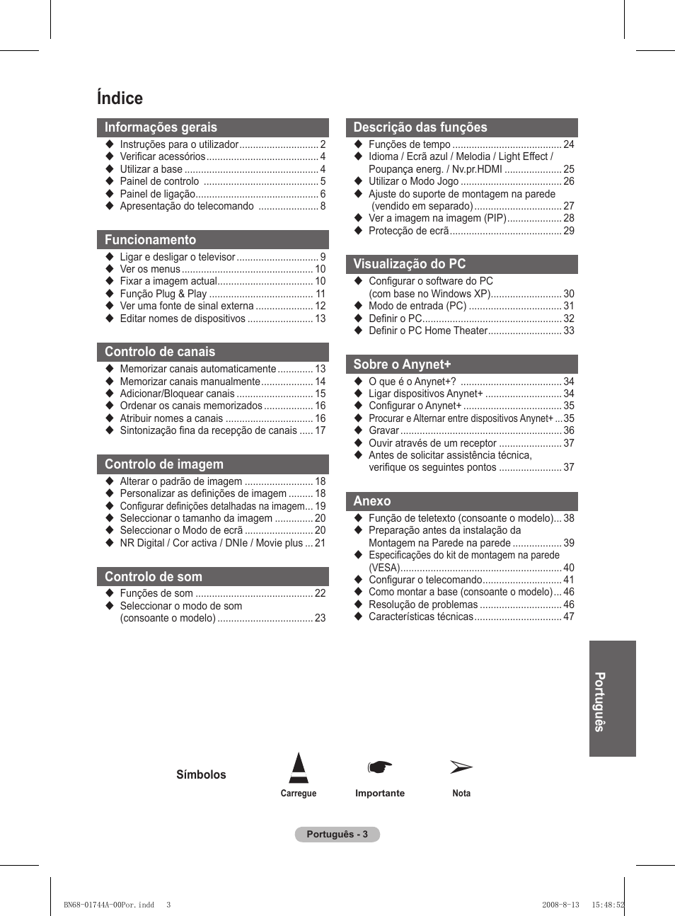 Índice | Samsung PS42A411C2 User Manual | Page 288 / 568